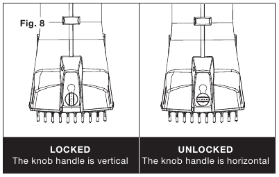 Ajuste del rastrillo - BLOQUEADO/DESBLOQUEADO
