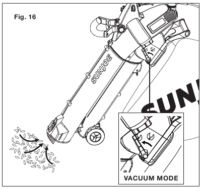 Modo aspiraci&oacute;n/trituradora - Paso 1
