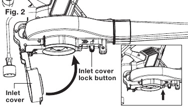 Montaje como soplador - Paso 2 - Sujete la cubierta de entrada