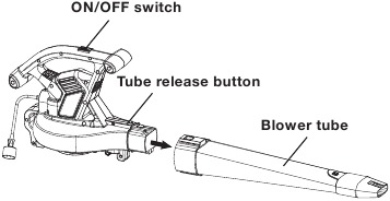 Montaje como soplador - Paso 3 - Retire el tubo del soplador