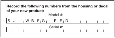 Registro del n&uacute;mero de modelo y de serie