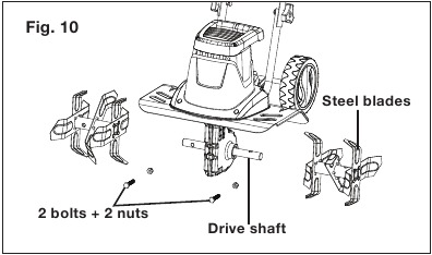 Cambio de las cuchillas - Paso 2 - Limpie un eje de transmisi&oacute;n
