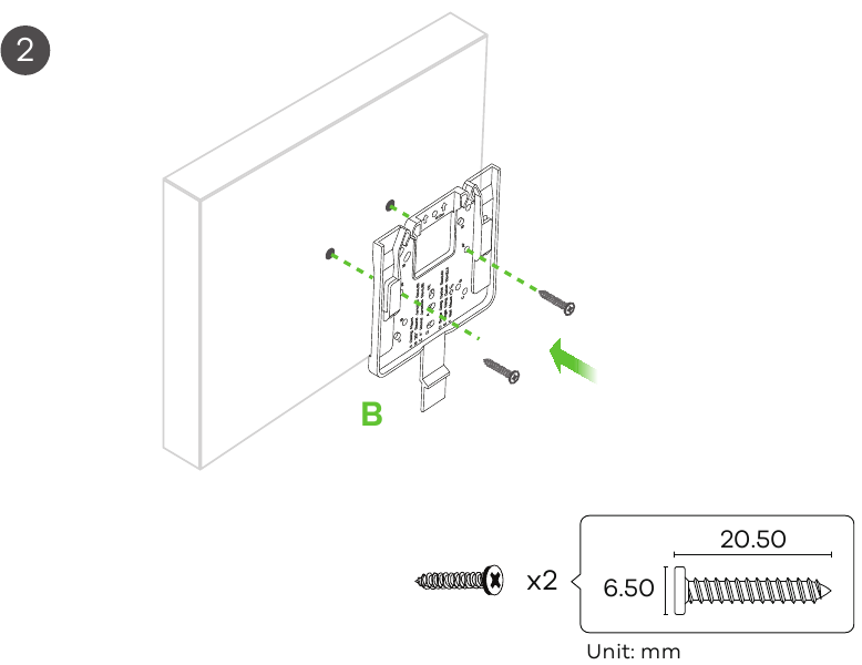 Wand-/Plafondmontage - Stap 1