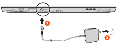 Initial setup - Step 1 - Connect tablet to power
