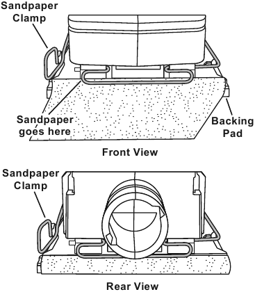 Qum qog'ozini tayanch yostiqchaga biriktirish
