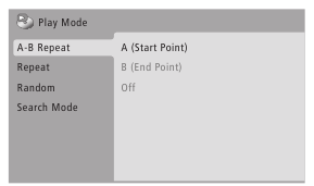 El men&uacute; de modo de reproducci&oacute;n