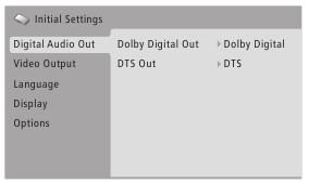 El men&uacute; de configuraci&oacute;n inicial
