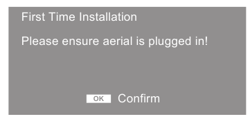 A TV első bekapcsol&aacute;sa - 1. l&eacute;p&eacute;s