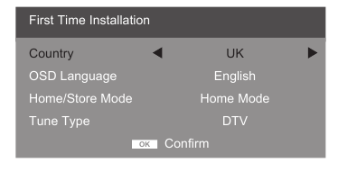 A TV első bekapcsol&aacute;sa - 2. l&eacute;p&eacute;s