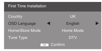 A TV első bekapcsol&aacute;sa - 3. l&eacute;p&eacute;s