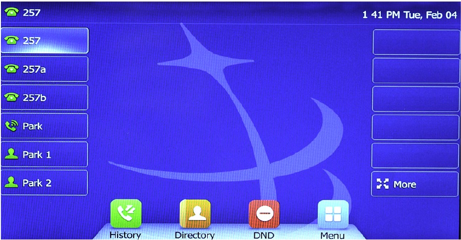&Agrave; propos de votre appareil - &Eacute;cran du menu principal