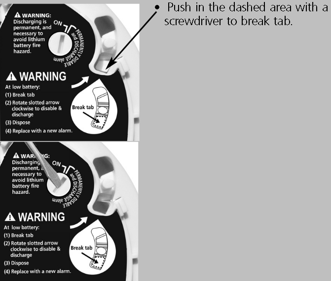 Varoittimen pysyv&auml; poistaminen k&auml;yt&ouml;st&auml;
