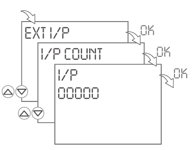 EXT I/P &ndash; External input & I/P COUNT - Pulse counter