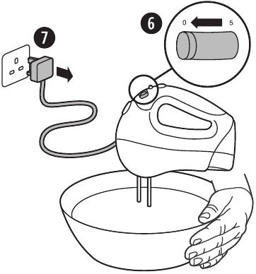 įrenginio naudojimas rankomis - 3 žingsnis