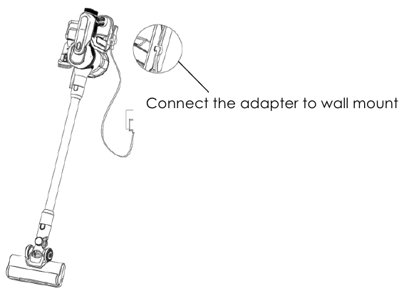 Zaryadlash adapterini devorga o'rnatish moslamasiga ulash