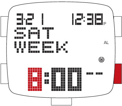 ALARM - WEEKLY setting sequence