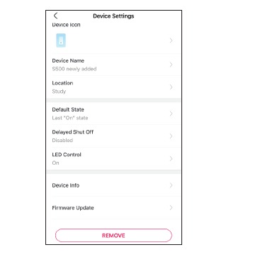 Poista laite Asetukset-sivulta