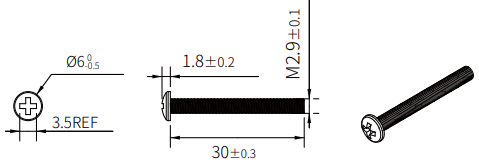 Montage au plafond : M3*30