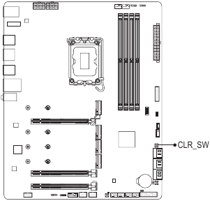 CLR_SW (tlač&iacute;tko Clear CMOS)