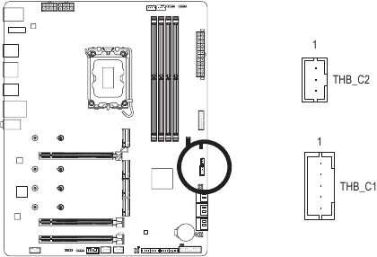 THB_C1/THB_C2 (konektory př&iacute;davn&eacute; karty Thunderbolt Add-in Card Connectors)