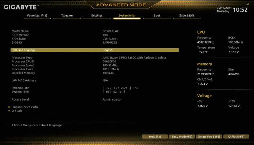 Informa&ccedil;&otilde;es do sistema