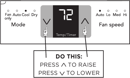 TO CHANGE TEMPERATURE SETTING - Step 1