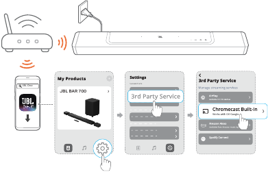 Esitamine sisseehitatud Chromecasti kaudu
