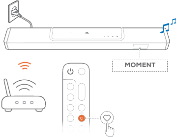 I&scaron;ankstinių nustatymų pasiekimas mygtuku &bdquo;Moment&ldquo; &ndash; garso juostoje