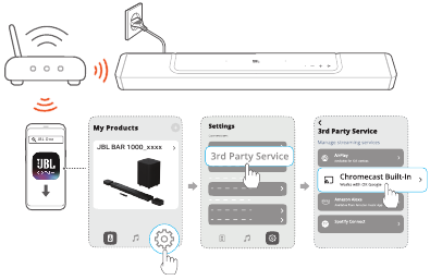 Leidimas per integruotą &bdquo;Chromecast&ldquo;