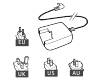 Netzteil mit l&auml;nderbezogenen Adaptern (EU, UK, US, AU)