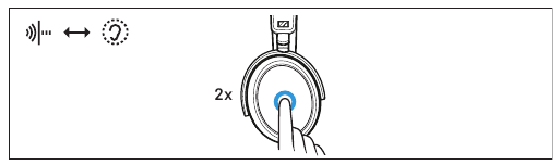 Skift mellem ANC og Transparency Mode