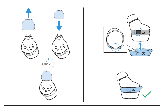 Remplacement des embouts auriculaires et des ailettes auriculaires