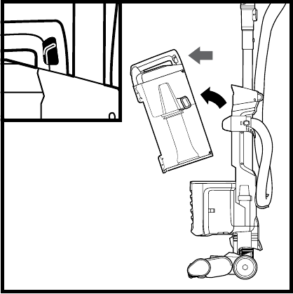 SVUOTAMENTO DEL CONTENITORE DELLA POLVERE - Passo 1