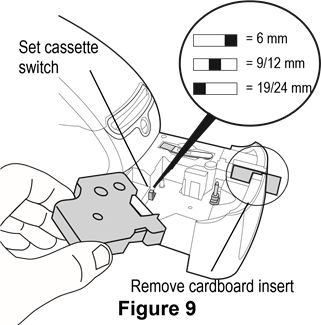 Para carregar a fita cassete D1