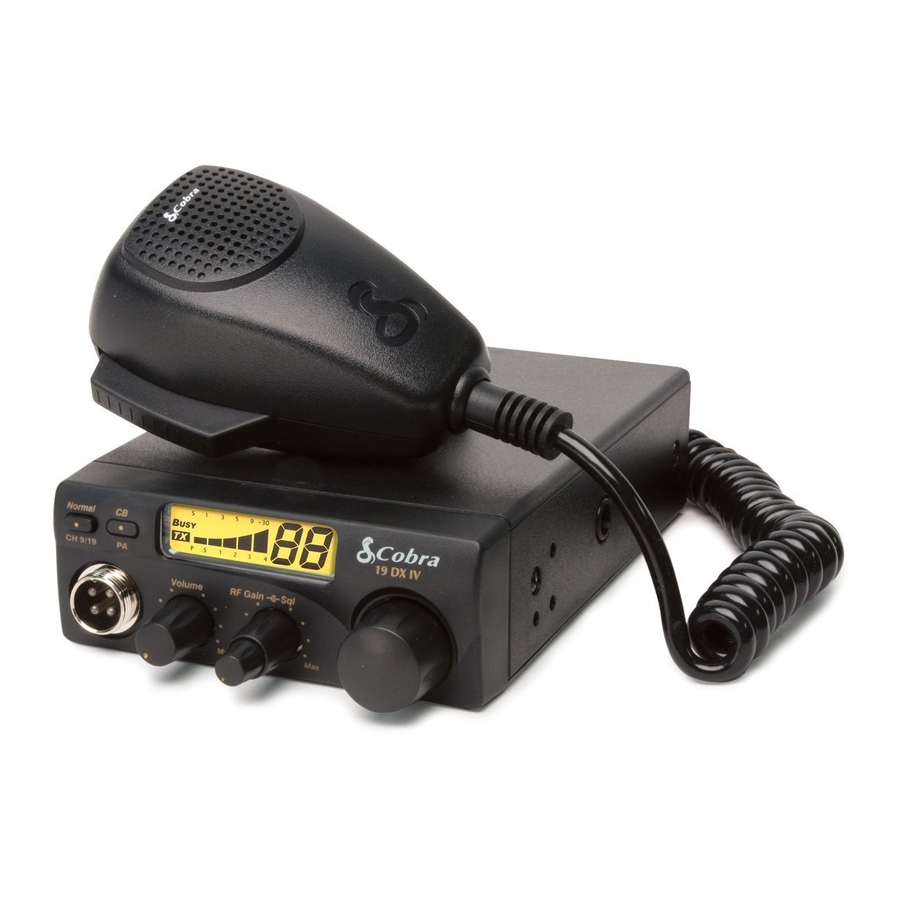 Cobra 19 DX IV - Manual do Rádio Móvel | ManualsLib