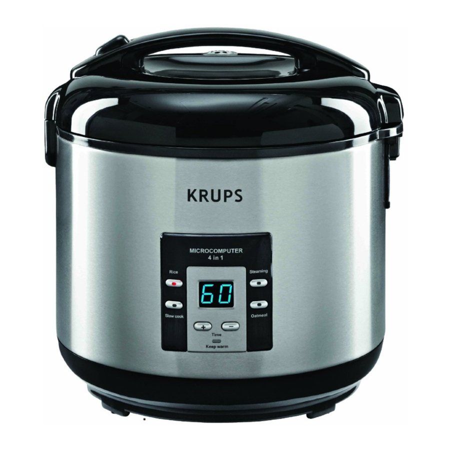 KRUPS RK701150 - 10-cup Bowl Electronic Rice Cooker 4 in 1 Manual ...