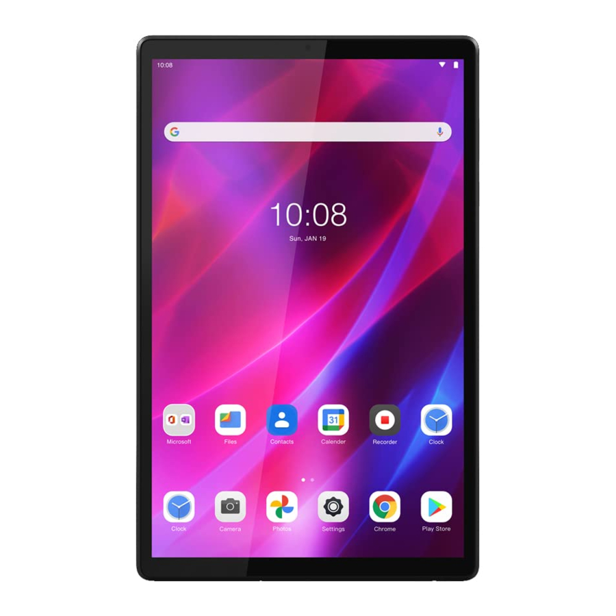 Mwongozo wa Lenovo Tab K10, TB-X6C6F, TB-X6C6X, TB-X6C6L | ManualsLib
