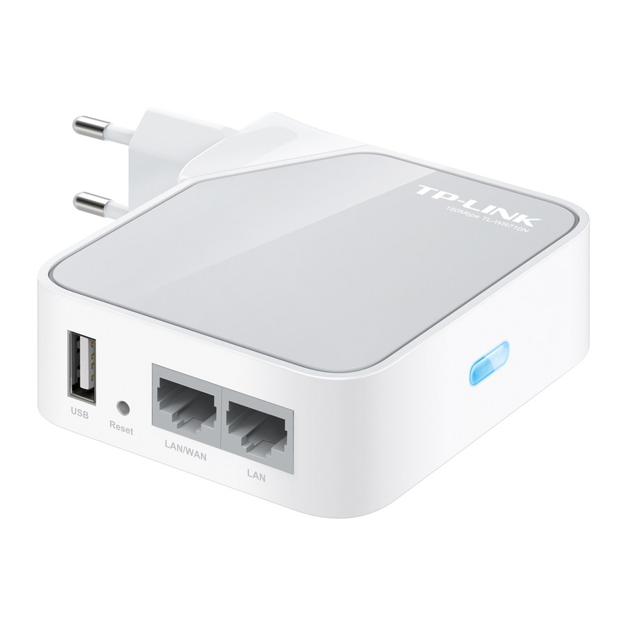 TP-Link TL-WR710N - Handleiding 150Mbps draadloze N Mini Pocket Router ...
