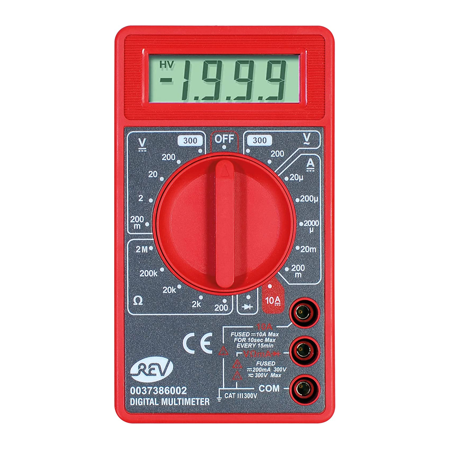 Tester Batteria LCD REV Ritter 0037329012 – Rosso, Precisione 0.5V, Per Batterie Da 1.5V