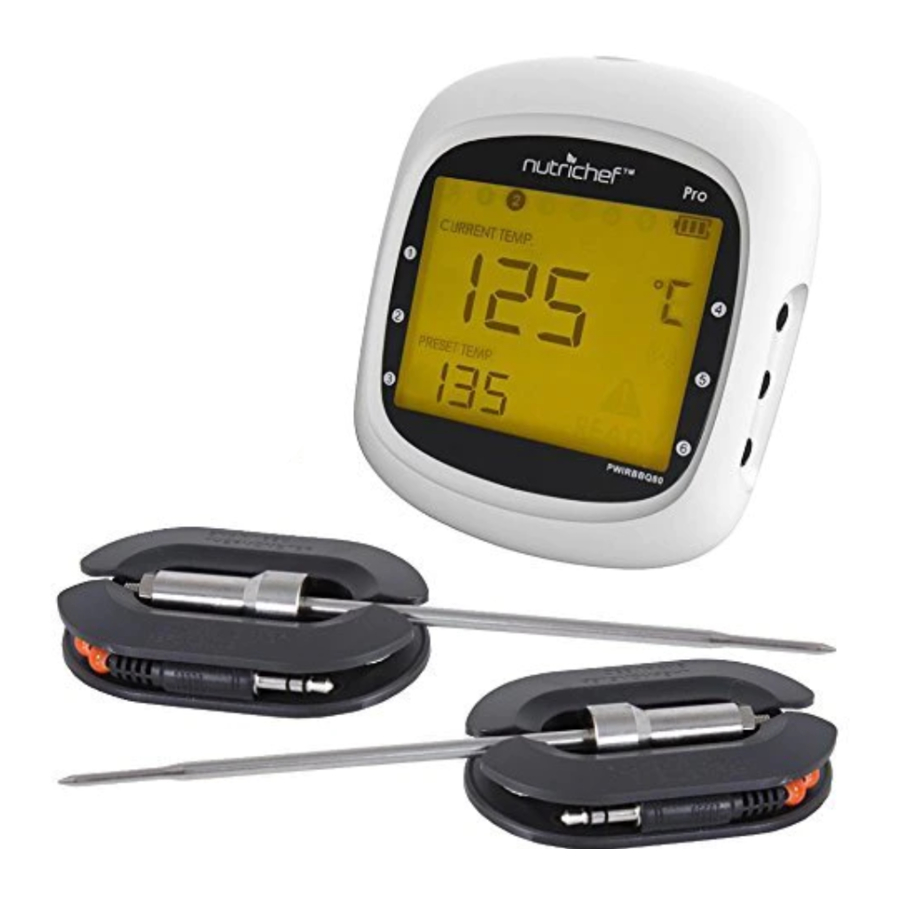 Ilustracija pametnog bežičnog termometra za roštilj NUTRICHEF PYLE PWIRBBQ80