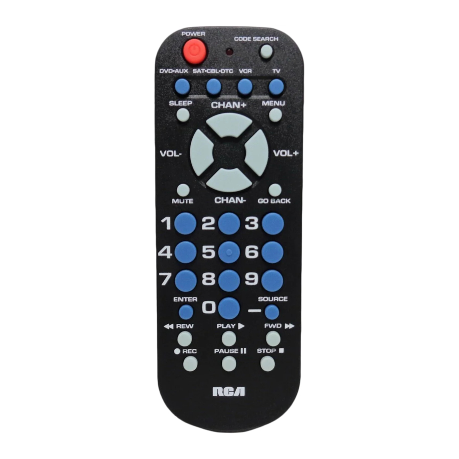 RCA RCR804BFDR, Seri RCR804BR - Manual dan Daftar Kode URC 4 In 1 ...