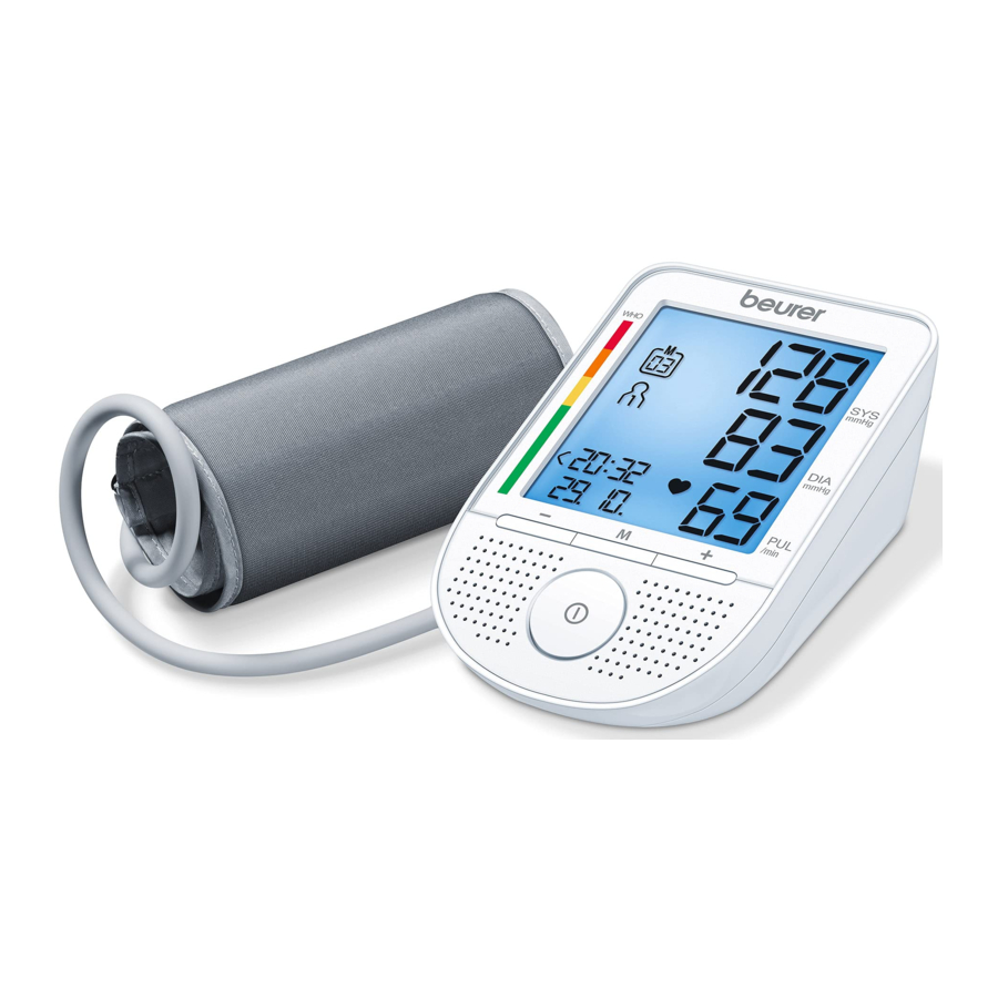 Beurer BM 49 - Upper arm blood pressure monitor Manual | ManualsLib