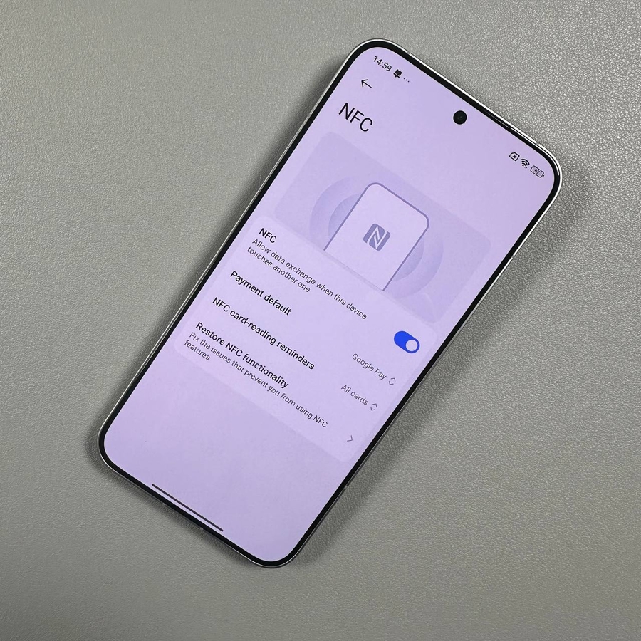 NFC ta'kidlangan Xiaomi 15T sozlamalari ekrani