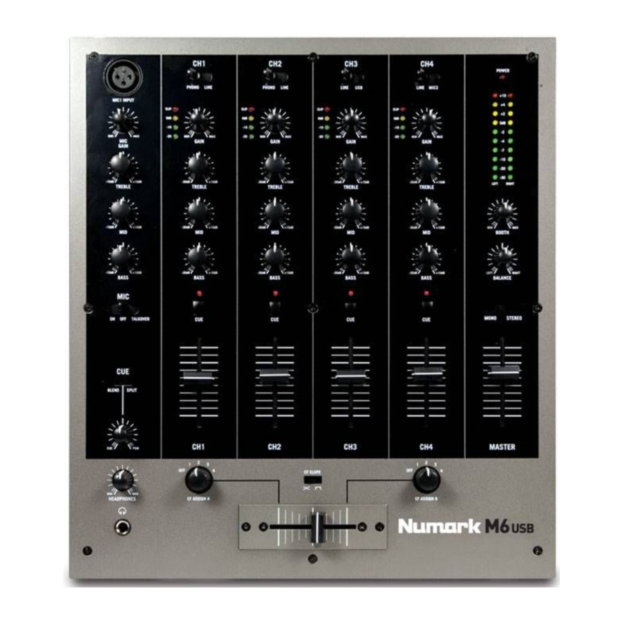 Numark M6 USB - Handleiding voor 4-kanaals USB DJ-mixer | ManualsLib