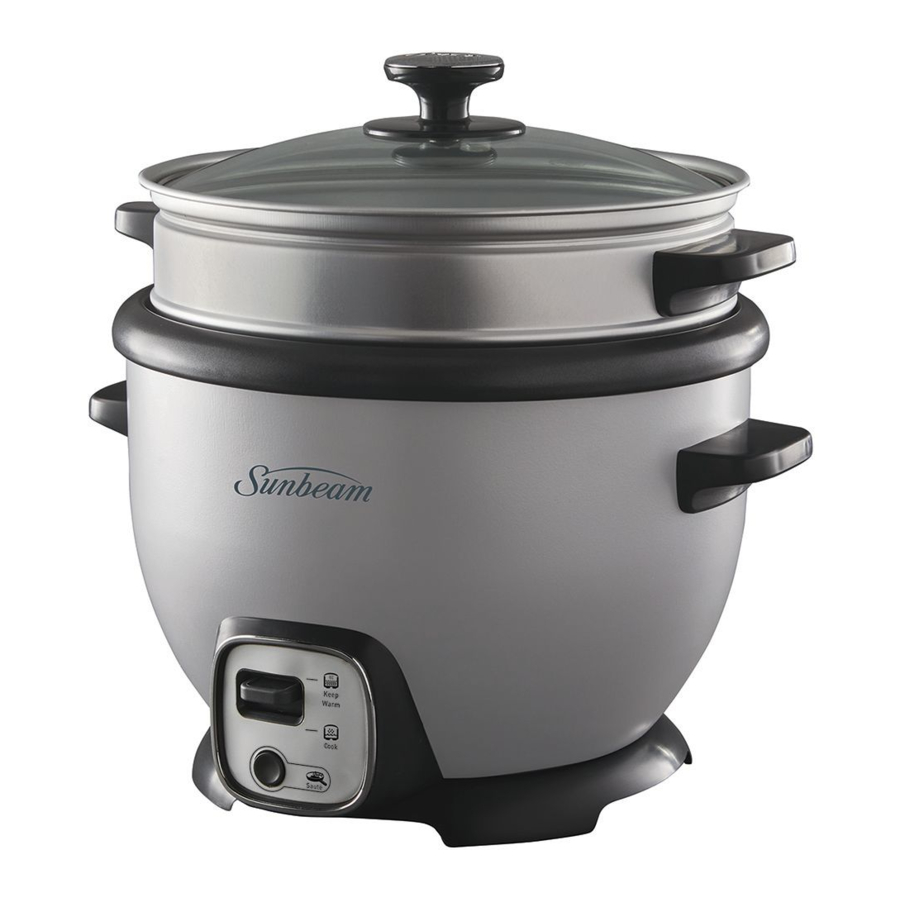 Sunbeam RCP4000SV - Rice Cooker + Sauté 10 Cup Manual | ManualsLib