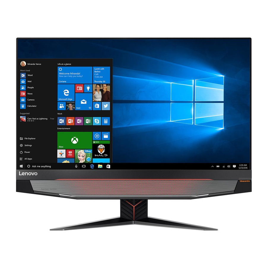 Kompyuta Lenovo ideacentre AIO Y910 - Mwongozo wa Kuanza Haraka wa Kompyuta ...