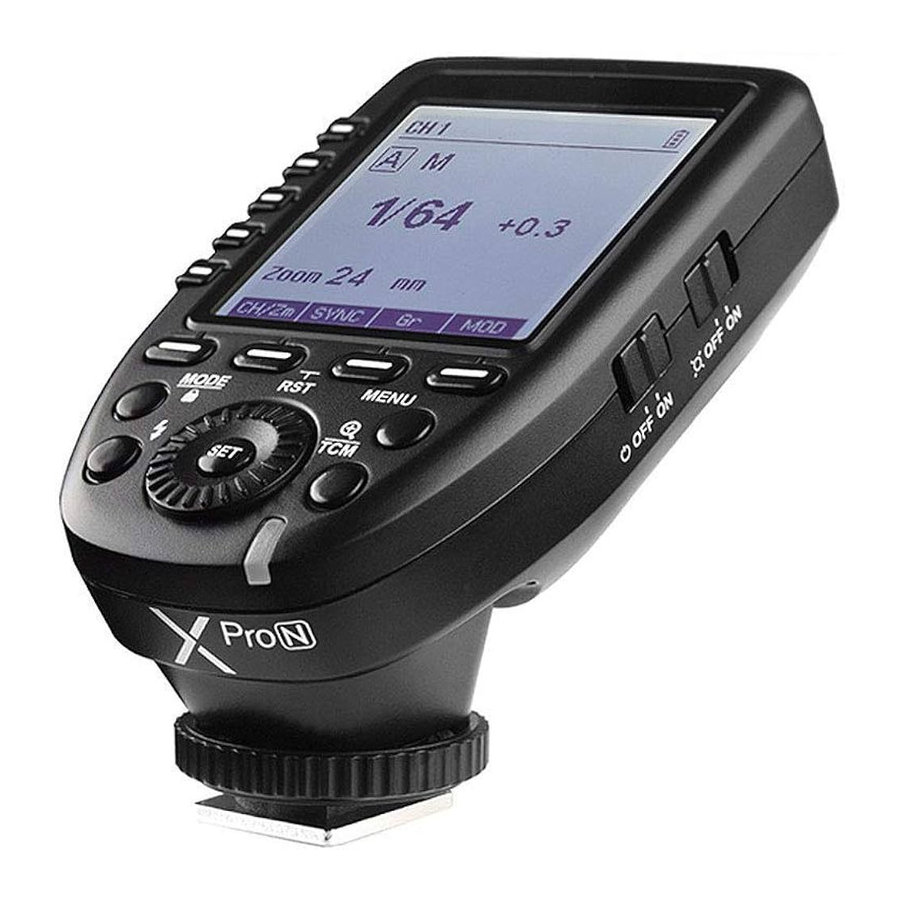 Godox XProN - Manuali i Triggerit të Flashit Wireless TTL | ManualsLib
